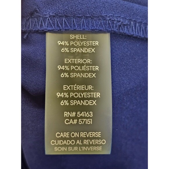 ALK Women's 10 Calvin Klein Blue Puff Sleeve Tie Waist Midi Length V-Neck Dress - Picture 6 of 7